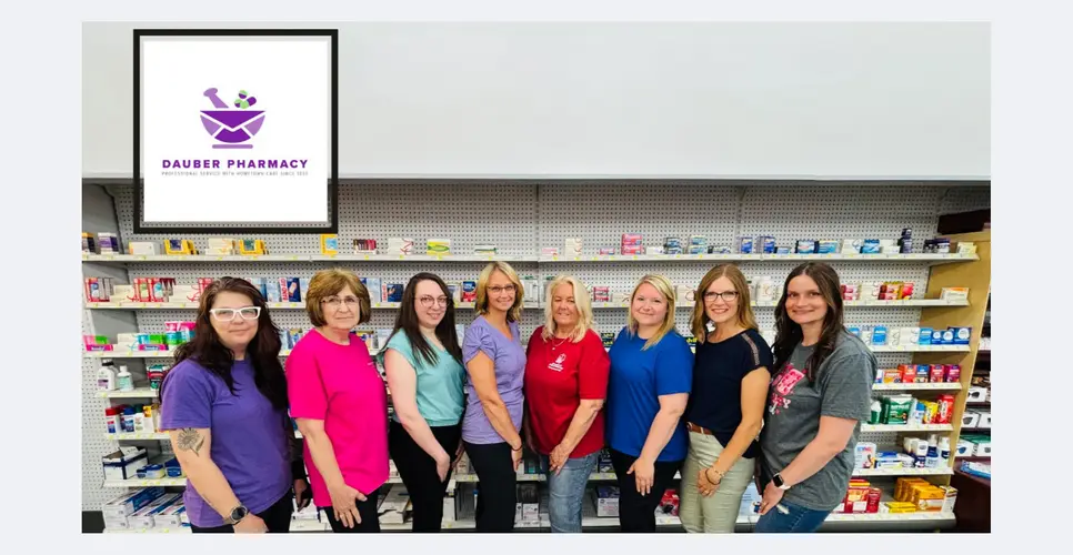 The Dauber Pharmacy team standing together in the store